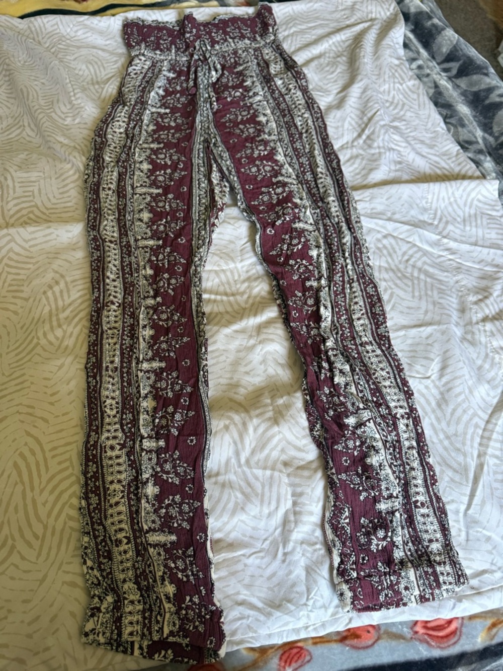 Kingston Grey Burgundy and White Patterned Top
